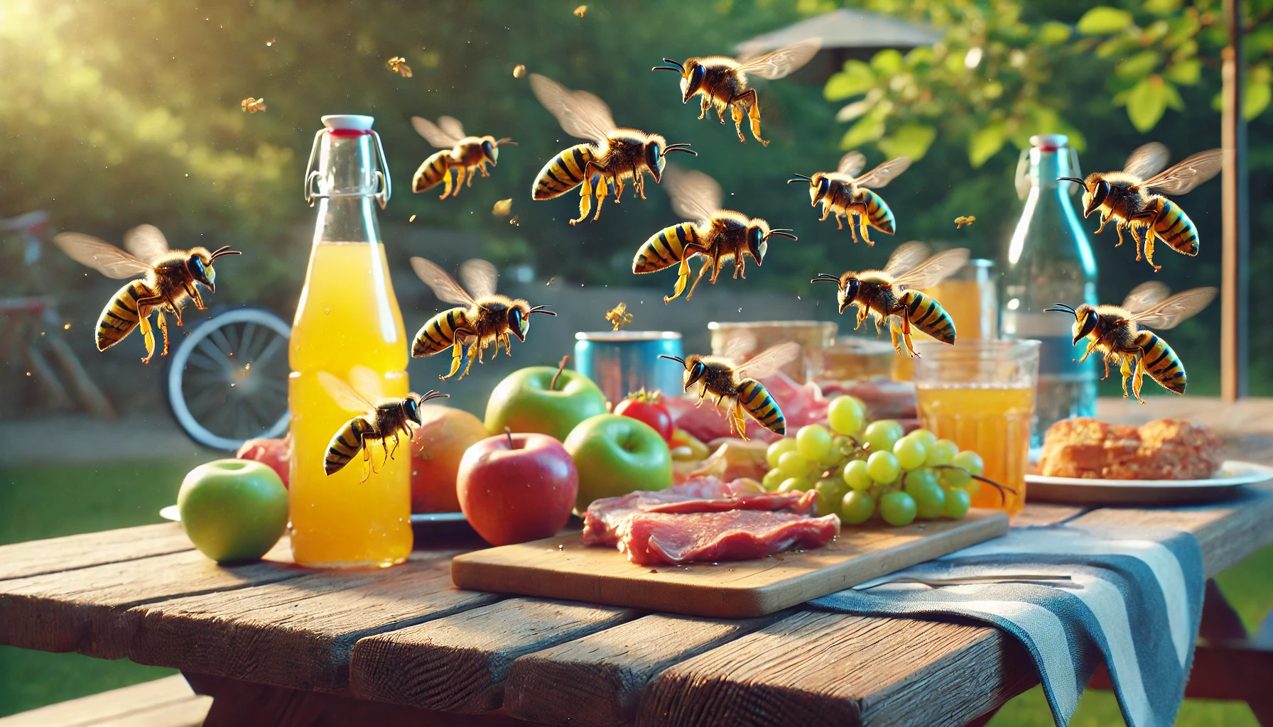 yellow jacket attracted to food