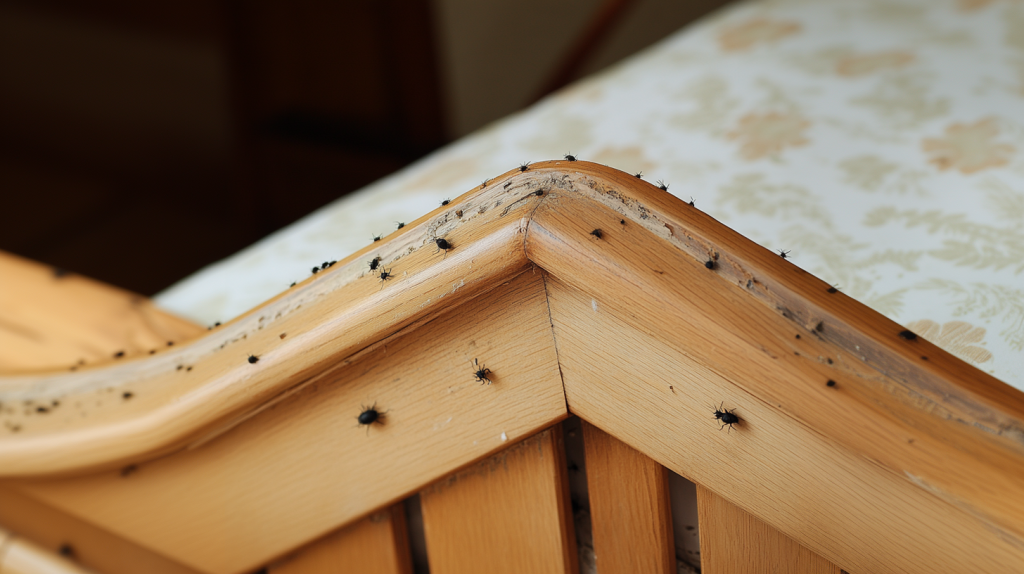 bedbugs on bed frame