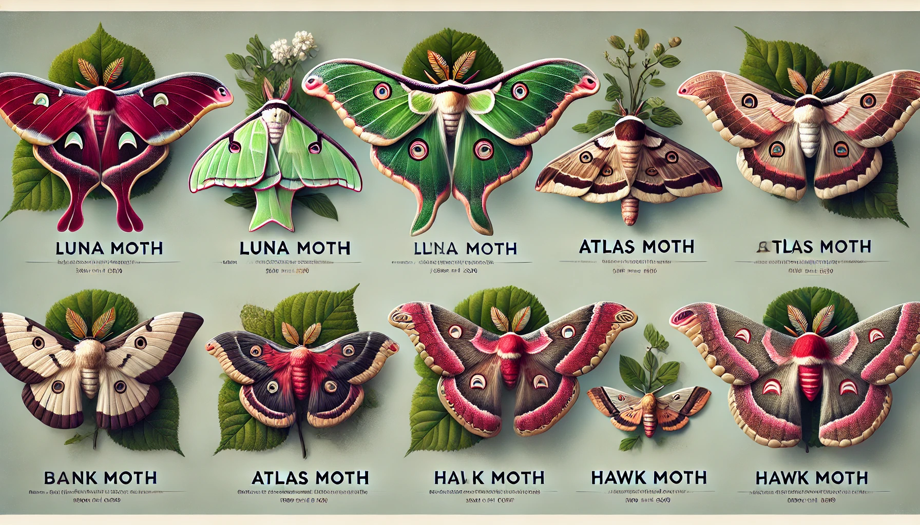 different species of moths