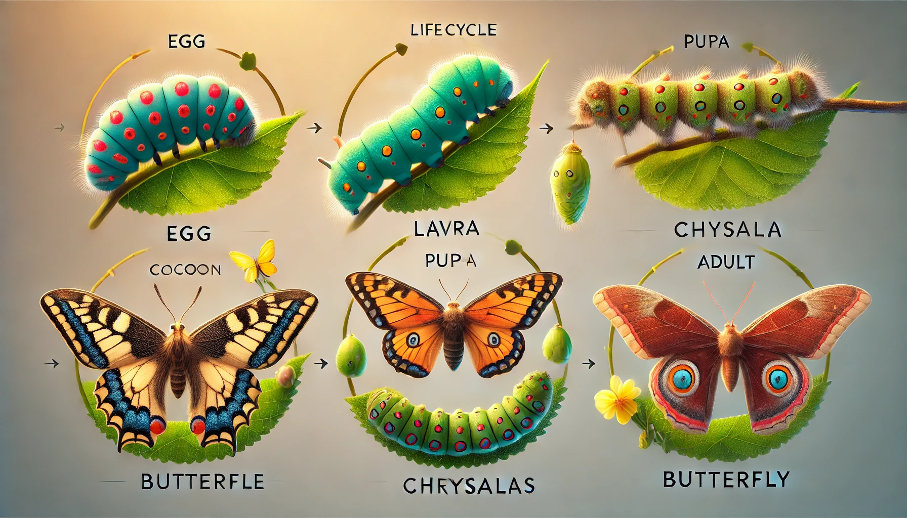 lifecycle of moths vs butterflies