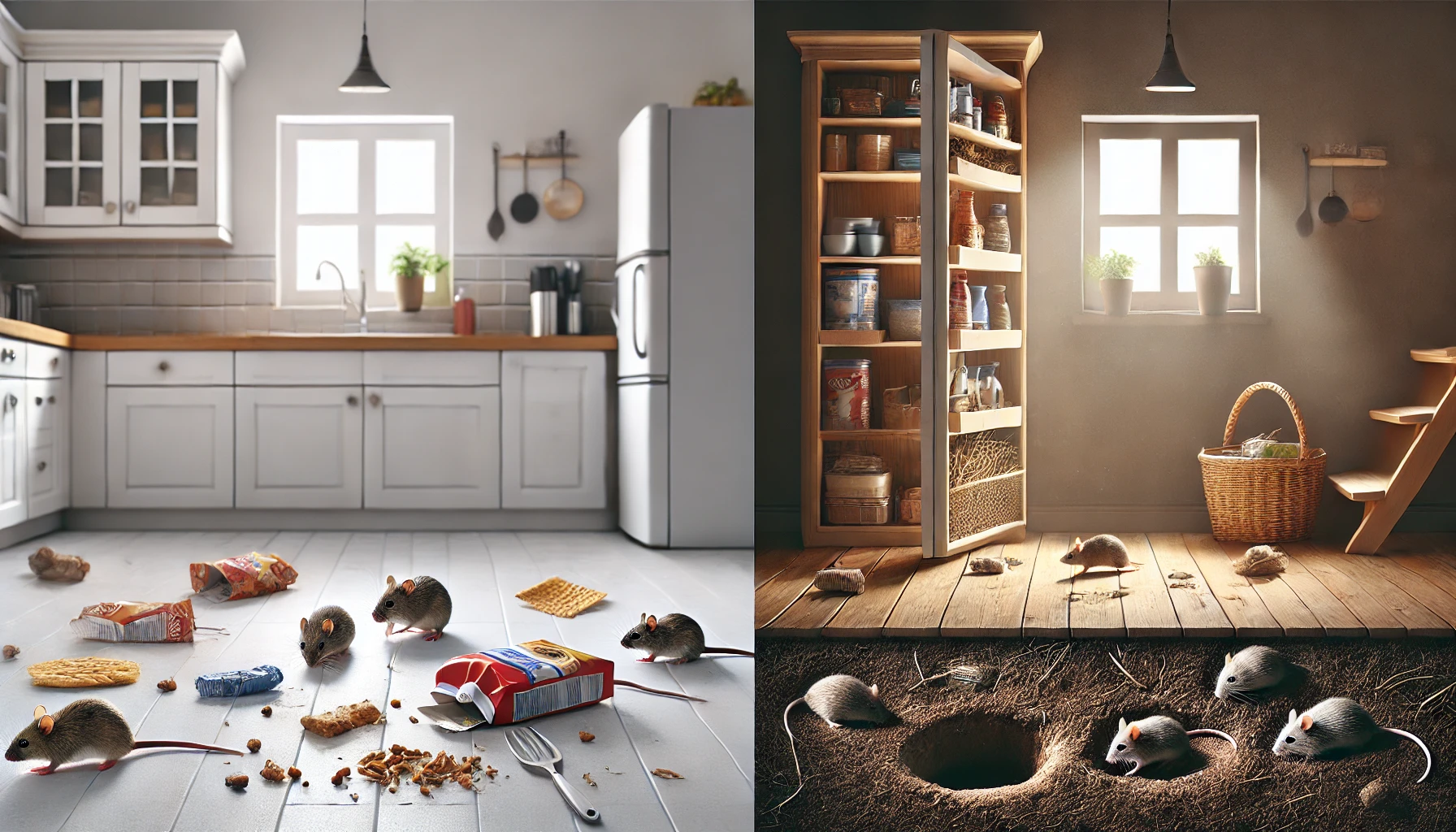 signs of infestation of field mouse and house mouse