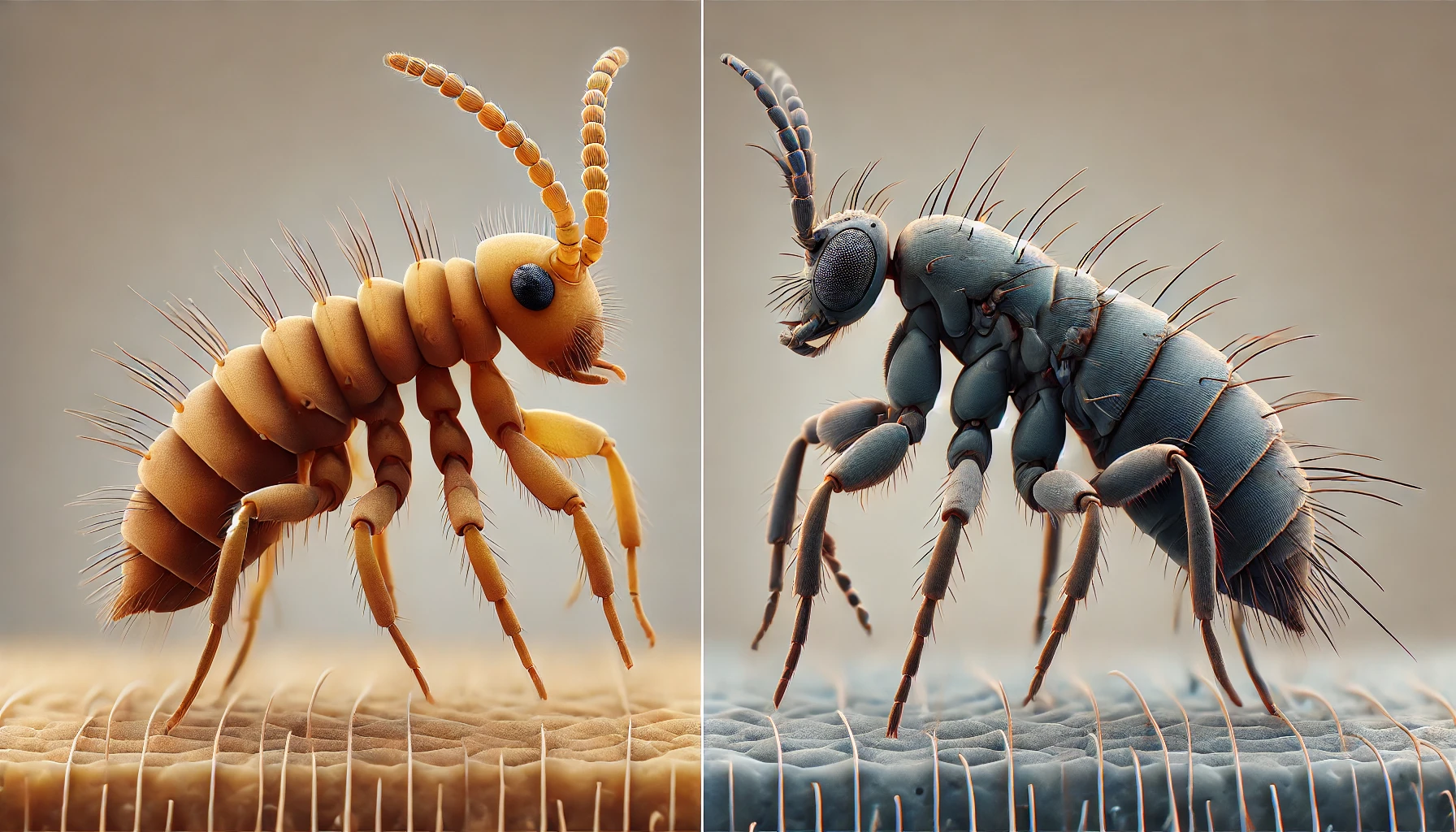 identification of springtail and fleas