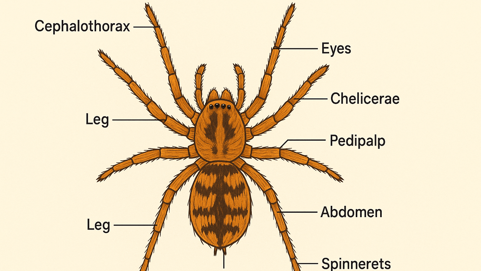 Spider body structure anatomy