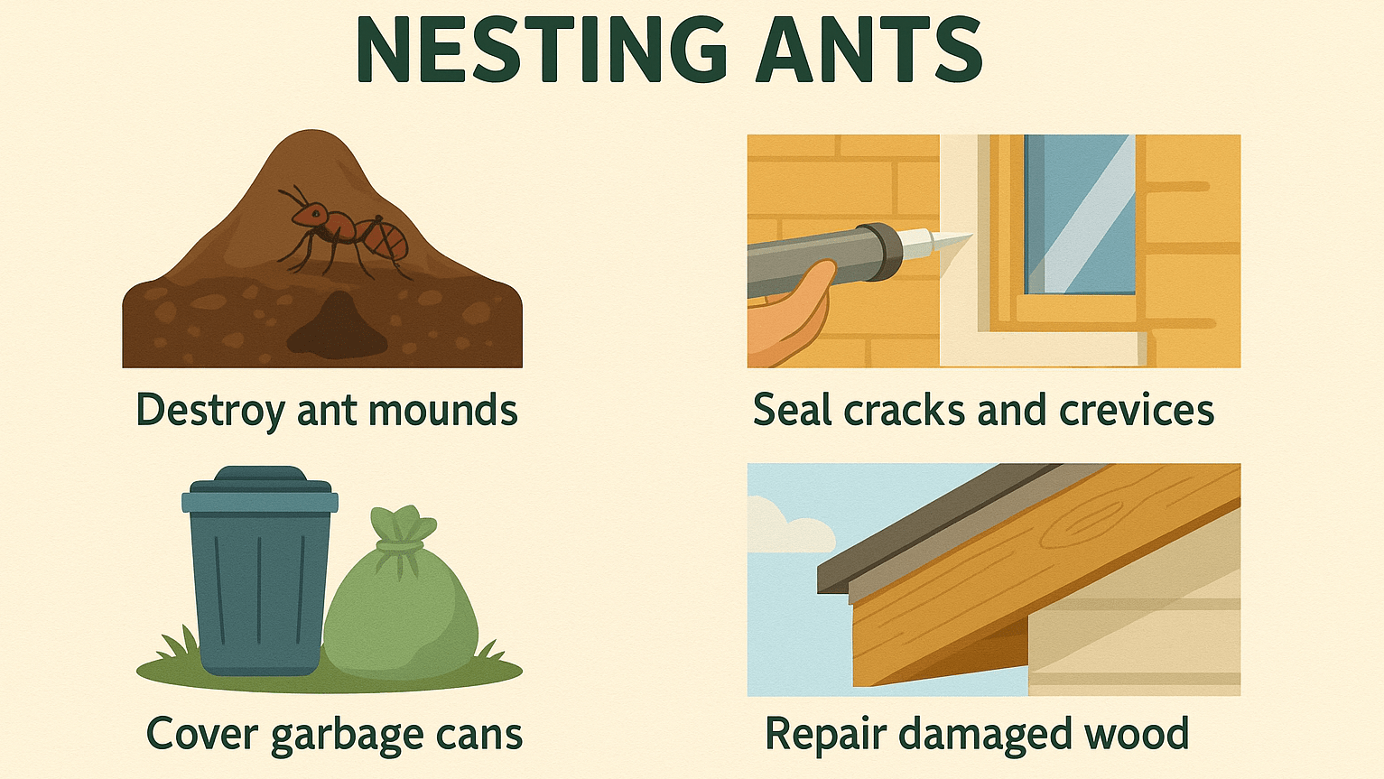 how to prevent wood nesting ants