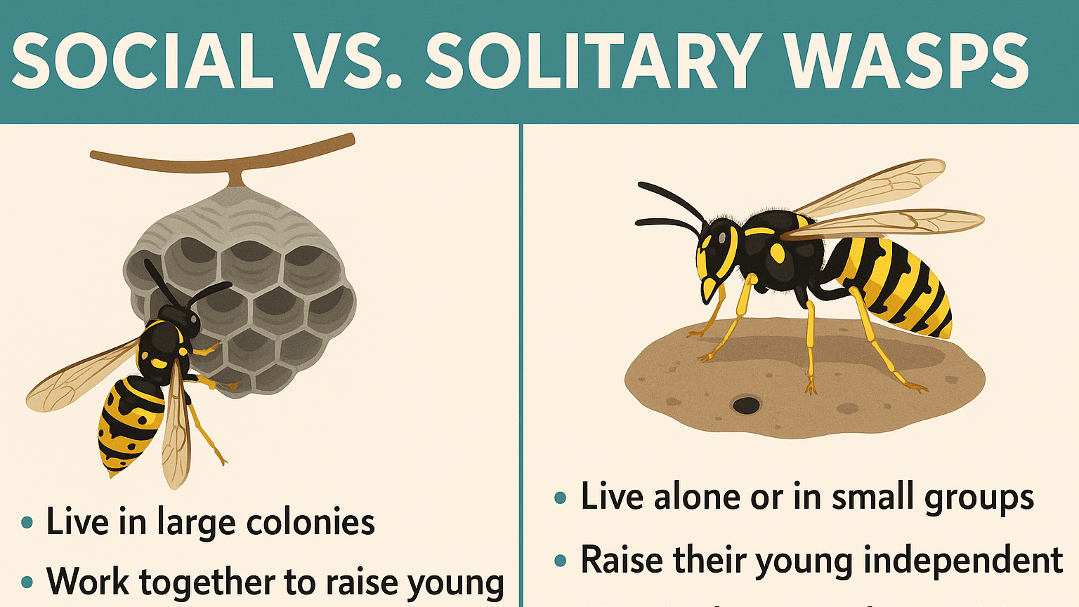 social vs solitary wasps