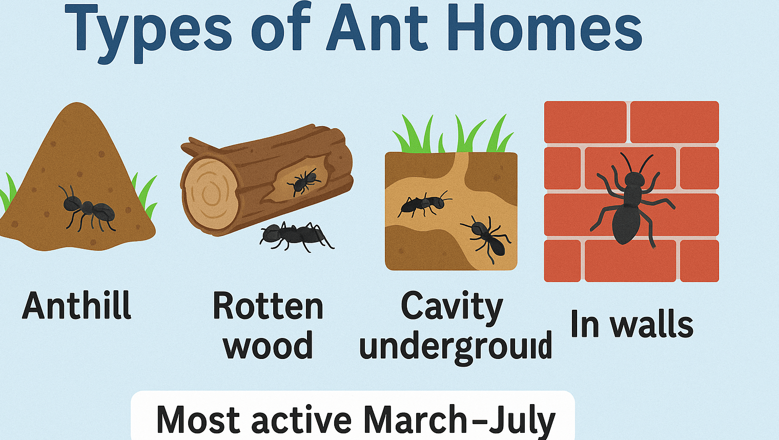 types of ants homes