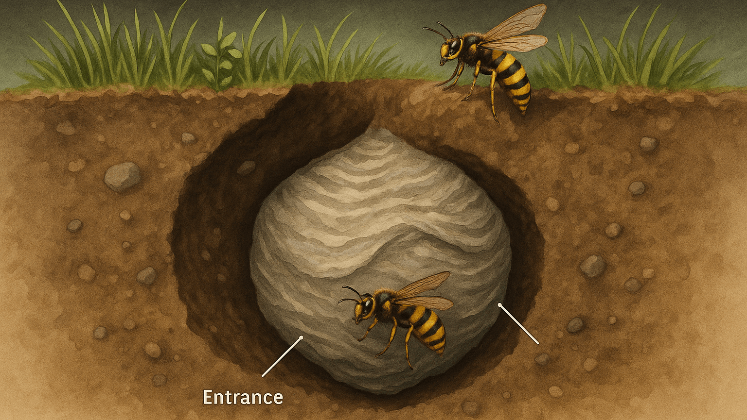 underground hornet nest